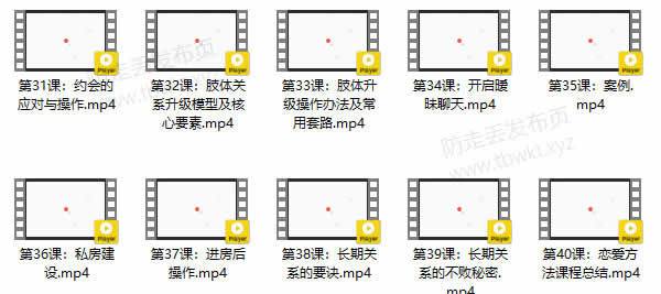 魔卡《恋爱方法1.0》视频课程